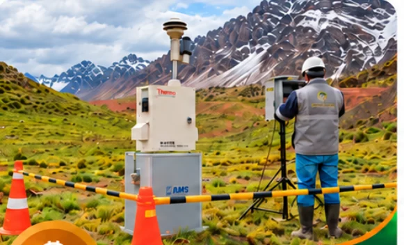 Estación de monitoreo ambiental instalada en los Andes