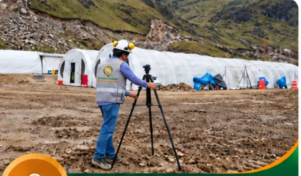 Inspección técnica en campo en un campamento andino